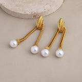 Metallic Tassel Long Drop Earrings for Women