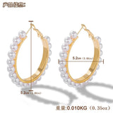 Pearl Hoop Earrings for Women Dangle Hypoallergenic Layer Earrings