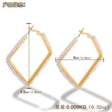 Pearl Hoop Earrings for Women Dangle Hypoallergenic Layer Earrings