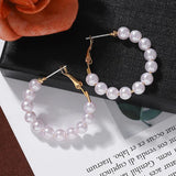Pearl Hoop Earrings for Women Dangle Hypoallergenic Layer Earrings