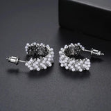 CZ Pearls Earrings High CZ Stone Hoops Graceful Exaggerated Jewelry