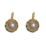 Geometric Circle Pearl Earrings for Women High Temperament Drop Earrings