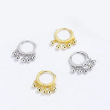 TrustDavis 925 Silver Tassel Charm Hoop Earrings For Girls Birthday