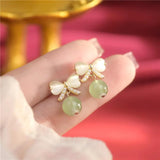 French Pearl Opal Green Earrings Birthday Gift