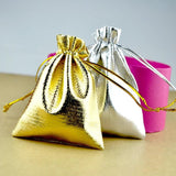 50pcs 7x9cm Silver & Satin Gift Bags Small Jewelry Packaging Wedding Favors Draw