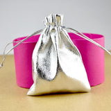 50pcs 7x9cm Silver & Satin Gift Bags Small Jewelry Packaging Wedding Favors Draw