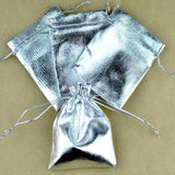 50pcs 7x9cm Silver & Satin Gift Bags Small Jewelry Packaging Wedding Favors Draw
