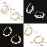 Large Hoop Earrings Peal Stainless Steel Earring Statement Earrings