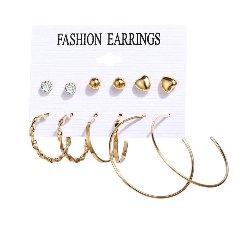 Vintage Pearl Earrings Bohemian Style Women's Jewelry Set