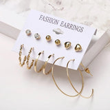 Vintage Pearl Earrings Bohemian Style Women's Jewelry Set