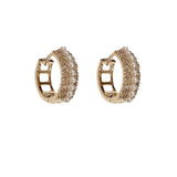 Zircon Pearl Small Ear Buckle Fashion Sweet Earrings