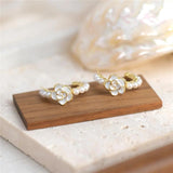 French Huashan Camellia Pearl Earrings