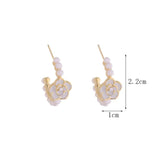 French Huashan Camellia Pearl Earrings