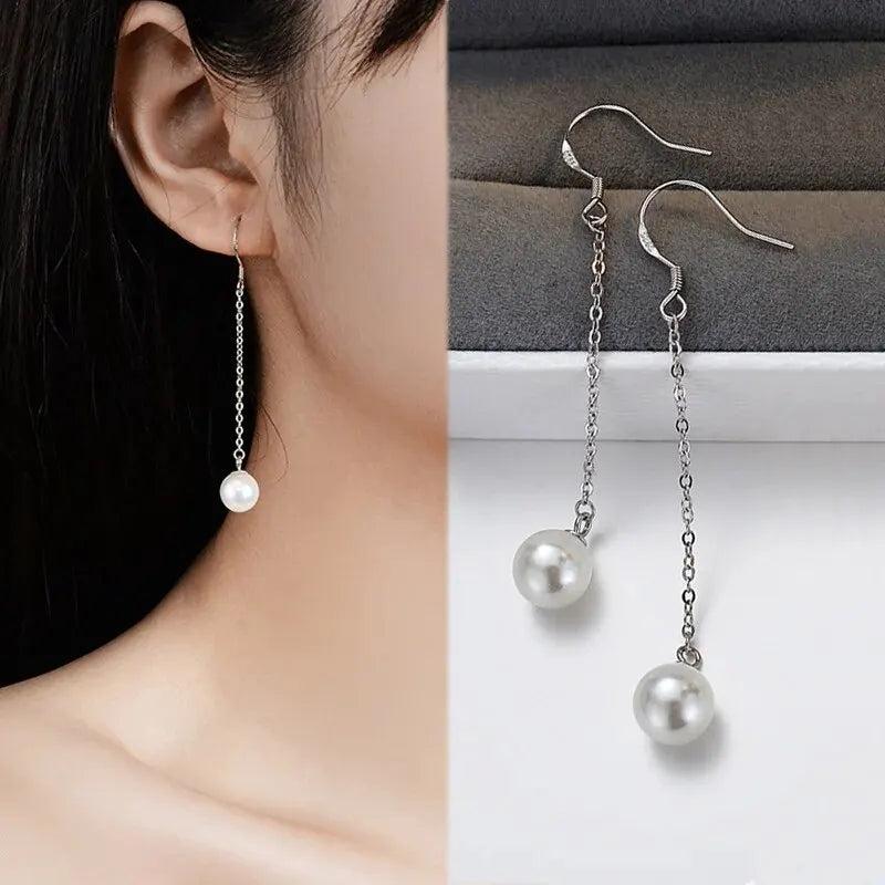Sterling Pearl Earrings High-end Unique Women