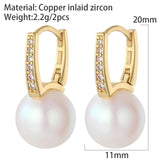 Natural Pearl Hoop Earrings for Women