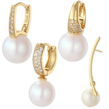 Natural Pearl Hoop Earrings for Women
