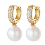 Natural Pearl Hoop Earrings for Women
