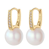 Natural Pearl Hoop Earrings for Women