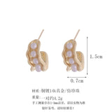 Artificial Pearl Metal Twist Hoop Earrings Party Jewelry Gift