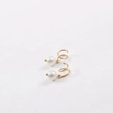High End PVD Spiral Needle Freshwater Pearl Hoop Earring