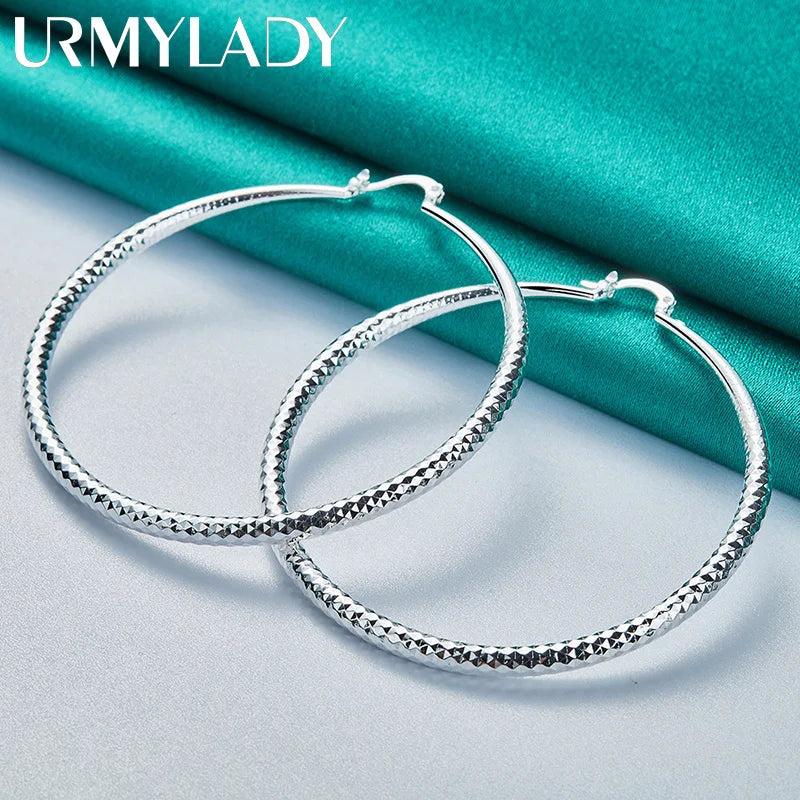 Sterling Silver Circle Earrings Wedding Charm Jewelry