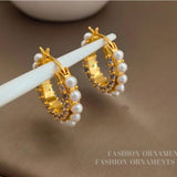 Vintage Simulated Pearl Earrings Delicate Ear Accessories