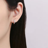 CZ Hoop Earrings French Pearl Romantic Wedding Jewelry