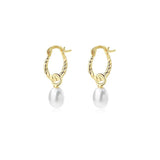 925 Silver Twists Pearl Earrings For Women