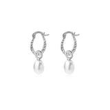 925 Silver Twists Pearl Earrings For Women