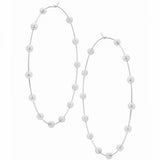 Exaggerated Pearls Circle Hoop Earrings Wedding Jewelry