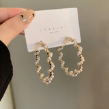 Simulated Pearl Hoop Earrings for Women Girls Wedding Party