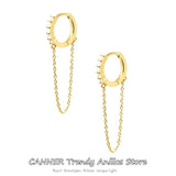 925 Silver Tassel Chain Hoop Earrings with Pearl, Wedding Jewelry