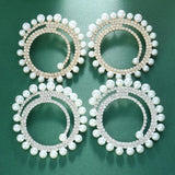 Stonefans Exaggerated Pearl Hoop Earrings for Women