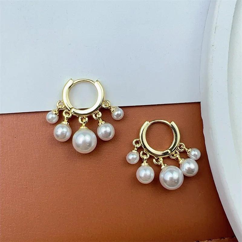 Hot Metal Pearl Earrings Wedding Party Girl's Drop Earring