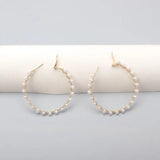 European-American Style Letter C Large Circle Earrings with Pearl