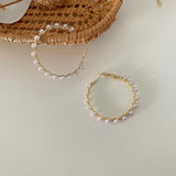 European-American Style Letter C Large Circle Earrings with Pearl