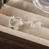 French Pearl Earrings 925 Sterling Silver Ear Buckle Daily Commuting