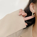 Korea Hoop Earrings Pair with Pearl for Women