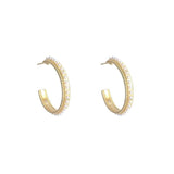 Korea Hoop Earrings Pair with Pearl for Women