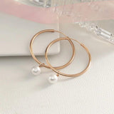 925 Silver Pearl Glossy Hoop Earrings, Charm Gift