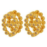 Geometric Rhinestone Earrings Hand-Made Brass Sensitive Graceful