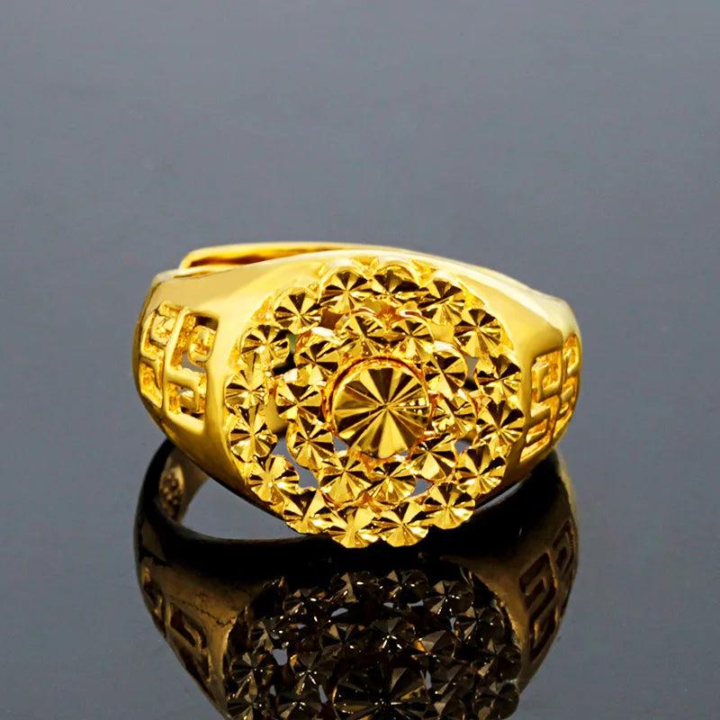 24K Forever Not Fade Women's Ring Men's Jewelry Gem Ring