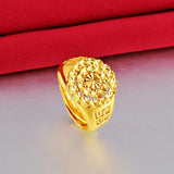 24K Forever Not Fade Women's Ring Men's Jewelry Gem Ring