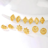 18K Retro Stud Earrings for Women Bride Wedding