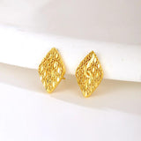 18K Retro Stud Earrings for Women Bride Wedding