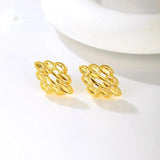 18K Retro Stud Earrings for Women Bride Wedding