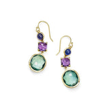 14K Pure Emerald Earring for Women Aros Oreja 14 K Yellow Natural Emerald