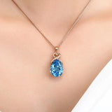 14K Rose 3 Carat Sapphire Stone Pendant Women Natural Sapphire Gemstone