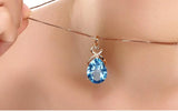14K Rose 3 Carat Sapphire Stone Pendant Women Natural Sapphire Gemstone