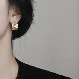 Chunky Studs Earrings Stainless Steel Bijoux Jewelry Metal 18 K